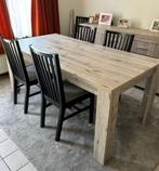 Eetkamer set: tafel + 6 stoelen + 2 dressoirs & barkast, Ophalen, Zo goed als nieuw, Strak en tijdloos design, 4 tot 6 stoelen
