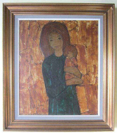 « Fille avec une poupée » - Jef Wauters, Antiquités & Art, Art | Peinture | Classique, Enlèvement