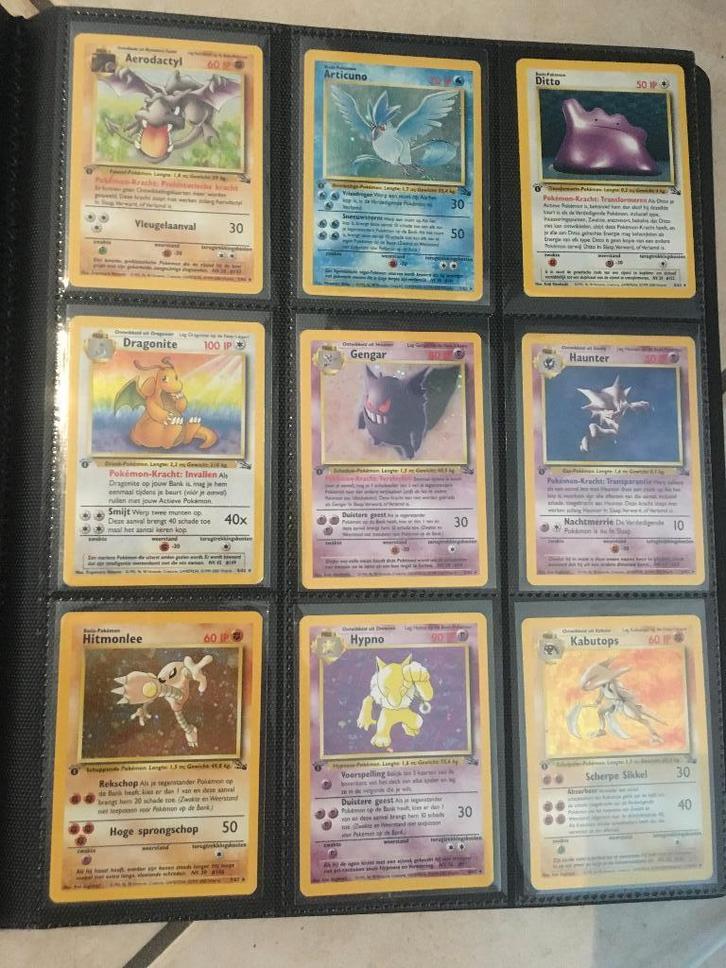 Uitverkoop fossil NL 1st ed. 62 losse nummers met prijslijst, Hobby & Loisirs créatifs, Jeux de cartes à collectionner | Pokémon