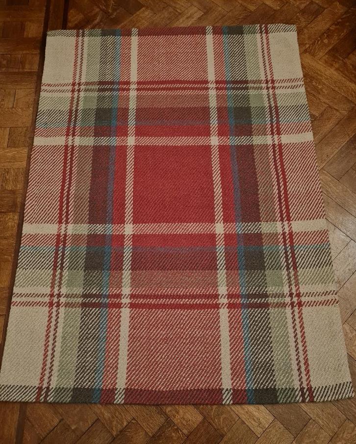 Modern Schotse ruit karpet 100% WOL    NEW, Huis en Inrichting, Stoffering | Tapijten en Vloerkleden, Nieuw, 100 tot 150 cm, 150 tot 200 cm