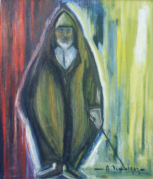 Adriaan Verwulgen: Man Marokko 1962 (O/D, 83 x 93 cm), Antiek en Kunst, Kunst | Schilderijen | Klassiek, Ophalen of Verzenden