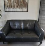 Zwart lederen salon, Huis en Inrichting, Ophalen, Minder dan 75 cm, 150 tot 200 cm, Leer