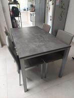 Eettafel donkergrijs/betonlook (zonder stoelen), Huis en Inrichting, Complete eetkamers, Ophalen