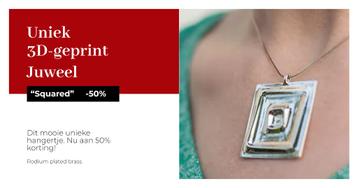 Uniek 3D geprint juweel - "Squared" beschikbaar voor biedingen