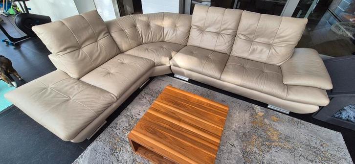 Canapé d angle Calia Italia en Cuir beige, Huis en Inrichting, Zetels | Complete zithoeken, Gebruikt, Leer, Ophalen