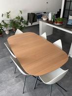 Eettafel modern, eiken fineer - Verlengbaar, Comme neuf, Enlèvement, 50 à 100 cm, Chêne