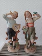 Bloemenmeisje en jongen in keramiek, Ophalen of Verzenden, Zo goed als nieuw