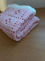 Baby born dekentje gehaakt roze wiegdekentje poppedeken, Hobby en Vrije tijd, Breien en Haken, Ophalen of Verzenden
