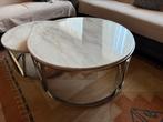 Salontafels marmerlook (set van 2), Huis en Inrichting, Tafels | Salontafels, Ophalen, Zo goed als nieuw, Rond