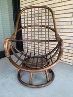 Vintage Manou Rotan Draaistoel /Egg Chair Rotan Fauteuil, Antiek en Kunst, Ophalen