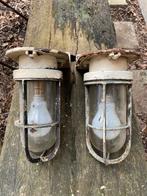 Antieke scheepslampen in koper (paar), Antiek en Kunst, Ophalen