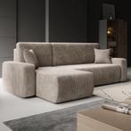 UNICORN 3-zits hoekbank Chaise longue ribstof beige bruin, Vélos & Vélomoteurs, Modes d'emploi & Notices d'utilisation, Envoi