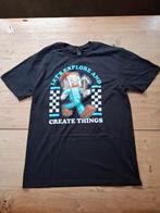 Zwart Qwertee T-shirt Block Guy (Minecraft) maat M nieuw, Maat 48/50 (M), Zwart, Nieuw, Ophalen of Verzenden
