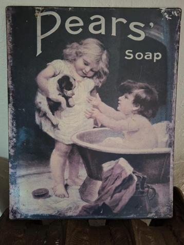 ijzeren reclame plaat, eind 1900 beschikbaar voor biedingen
