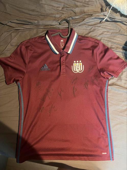 Anderlecht polo uit jaar 2017/18 met handtekeningen, Verzamelen, Sportartikelen en Voetbal, Nieuw, Ophalen of Verzenden