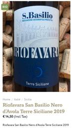 Riofavara Sicilia. Biologische San Basilio wijn., Enlèvement, Neuf