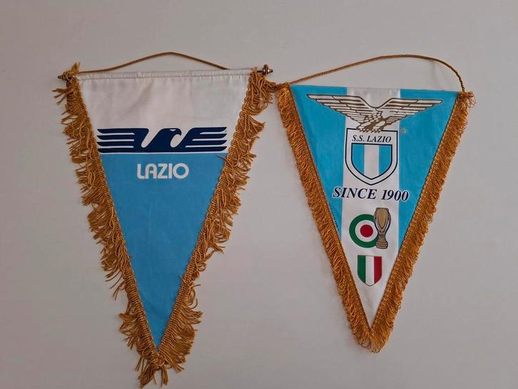 Bannière Lazio Roma (2 pièces), Divers, Drapeaux & Banderoles, Comme neuf, Enlèvement ou Envoi