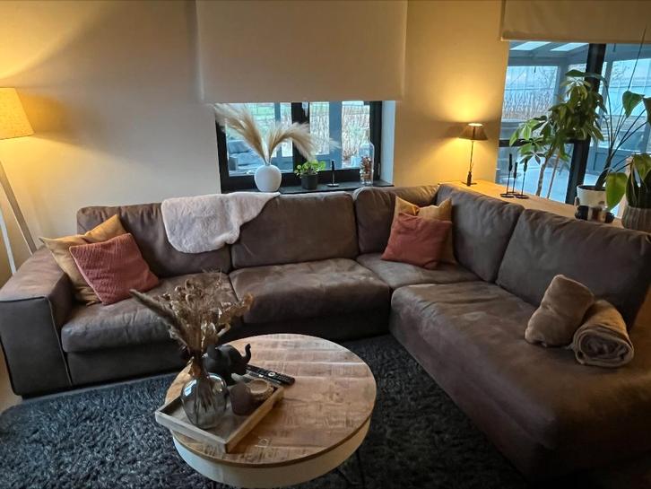 Zetel Hoeksalon leder, Maison & Meubles, Canapés | Coins salons complets, Utilisé, Cuir, Enlèvement