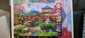 Puzzel Educa 1500 stuks, Japanse tuin, Enlèvement ou Envoi, 500 à 1500 pièces, Comme neuf, Puzzle