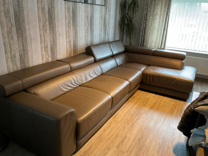 Hoeksalon leder, Huis en Inrichting, Zetels | Complete zithoeken, Zo goed als nieuw, Ophalen
