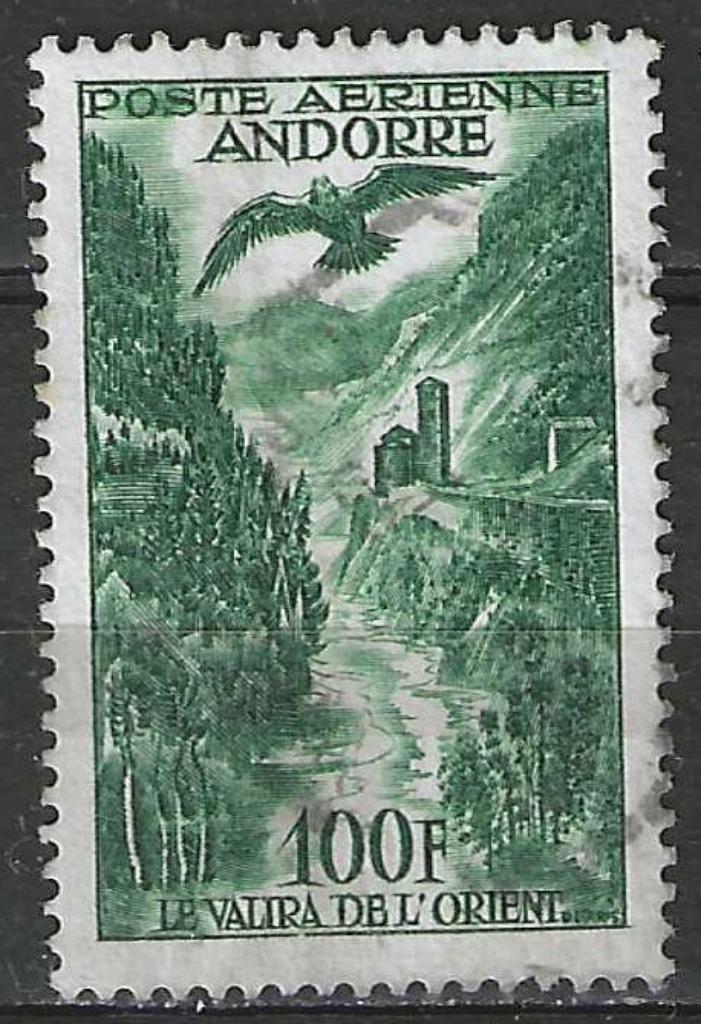 Andorra-Frans 1955/1957 - Yvert 2PA - Rivier De Valira (ST), Postzegels en Munten, Postzegels | Europa | Overig, Gestempeld, Verzenden