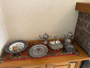 Verschillende tinnen woonaccessoires beschikbaar voor biedingen