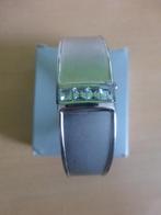 Bracelet argenté avec strass et montre intégrée, Neuf, Enlèvement ou Envoi, Argent, Avec strass