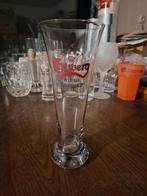 Carlsbergglas met rood email, Verzamelen, Biermerken, Verzenden, Gebruikt, Glas of Glazen, Overige merken