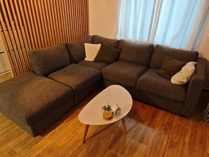Ikea VIMLE hoekzetel grijs met voetenbank met bergruimte, Maison & Meubles, Canapés | Coins salons complets, Utilisé, Bois, Tissus