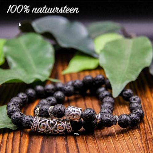 Armbanden natuursteen, Black Buddha, Lucifer's Luxury unisex, Bijoux, Sacs & Beauté, Bracelets, Neuf, Enlèvement ou Envoi