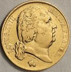 Gouden 20 Frank Frankrijk - Louis XVIII (1818 W, Lille), Goud, Frankrijk, Ophalen of Verzenden, Losse munt