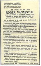 RP Roger Vanassche gesneuveld te Ardooie op 27 mei 1940, Collections, Images pieuses & Faire-part, Carte de condoléances, Enlèvement ou Envoi