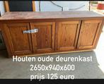 Houten deurenkast  4 deuren schabben, Ophalen, Zo goed als nieuw