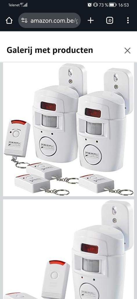 Alarmes avec détecteur de mouvements, Bricolage & Construction, Systèmes d'alarme, Sirène, Mouvement, Télécommande