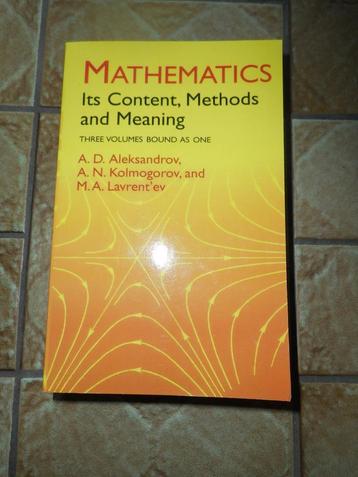 Mathematics: Its Content, Methods and Meaning : Three Volume beschikbaar voor biedingen