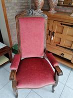 Mooie antieke fauteuil rood velours, Maison & Meubles, Enlèvement, Tissus, Utilisé, Moins de 75 cm