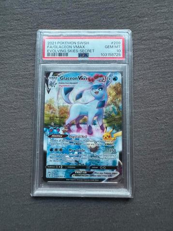 Glaceon Vmax PSA 10 - 209/203 (Evolving Skies) beschikbaar voor biedingen