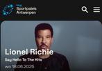 Lionel Ritchie -1stV 115, rij 38 - wo 18 /6/25 - Sportpaleis, Tickets en Kaartjes, Concerten | Pop, Twee personen, Juni