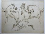 Ets Paul De Chabot (1932) Paarden, Antiek en Kunst, Kunst | Etsen en Gravures, Ophalen of Verzenden