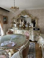 Barok eetkamer Sillik dressuur met spiegel vitrine kast tafe, Ophalen of Verzenden