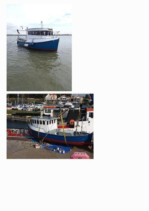 Zeer mooie polyester visboot, reddingssloep, Watersport en Boten, Sloepen, Gebruikt, 30 tot 50 pk, 6 meter of meer, Binnenboordmotor