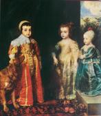 Poster "De drie oudste kinderen van Karel Ier Stuart", Verzamelen, Verzenden, Zo goed als nieuw, Rechthoekig Staand