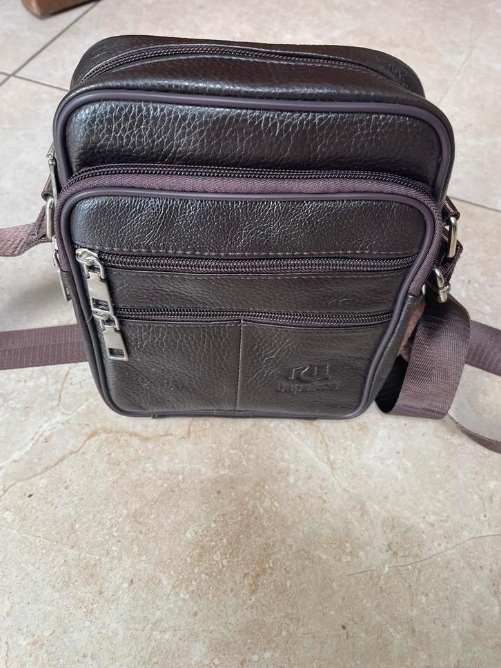 Heren Vintage cross body Tas,Echt Rundleer -Cross Body Tas, Handtassen en Accessoires, Tassen | Schoudertassen, Nieuw, Bruin, Ophalen