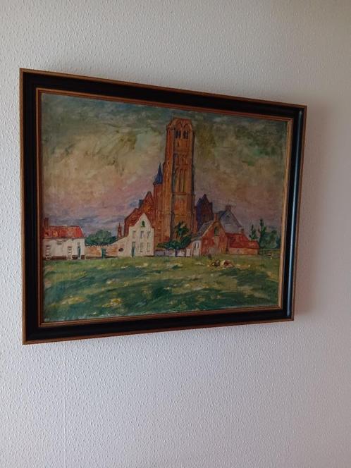 Schilderij  De kerk van Damme, Antiek en Kunst, Kunst | Schilderijen | Klassiek, Ophalen