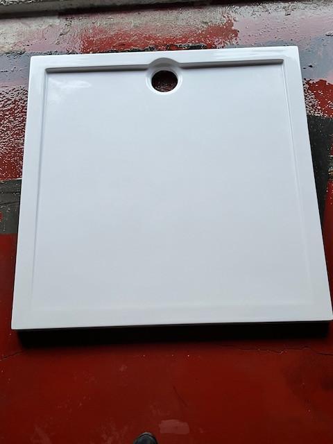 Douchebak 90X90X2,2, Allibert, Karbon, polybeton wit, Doe-het-zelf en Bouw, Sanitair, Nieuw, Douche, Ophalen