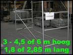 steigers 3 - 4,50 of 6 m hoog x 1,80 of 2,85 m lang x 1 m B, Doe-het-zelf en Bouw, Nieuw, Steigers, Ophalen