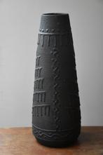 vaas zwart druipglazuur black drip glaze vintage retro vase, Minder dan 50 cm, Gebruikt, Ophalen of Verzenden, Zwart