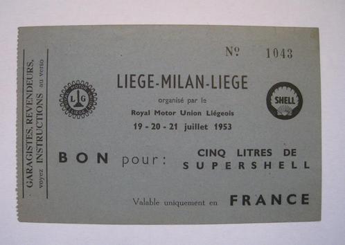 Goede brandstof 5 L Supershell Shell Luik Luik Milaan Luik 1, Tickets en Kaartjes, Overige Tickets en Kaartjes