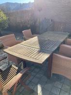 Tuinmeubelen teak/rotan, Tuin en Terras, Tuinsets en Loungesets, Ophalen, Gebruikt, 6 zitplaatsen, Teakhout