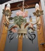 luchter met bloemmotief, Huis en Inrichting, Lampen | Hanglampen, Ophalen of Verzenden, Gebruikt, Metaal